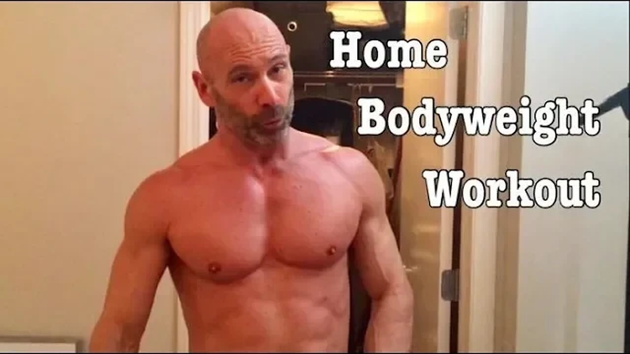 Home Bodyweight workout. Full body, single leg box jump, hamstrings planche push ups front lever