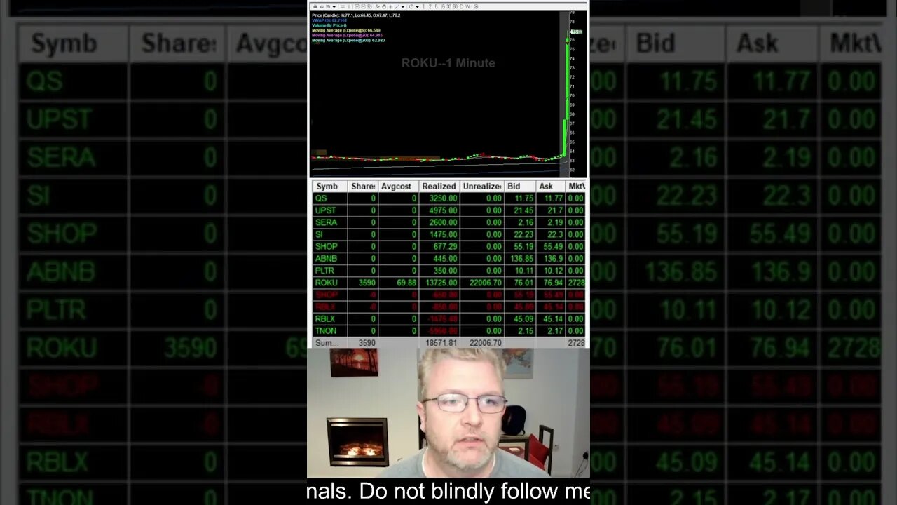 Trader makes $28k $ROKU On Positive Earnings Live. #shorts