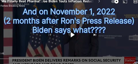 Did Joe Biden "beat Pharma" on November 1, 2022 as professed?