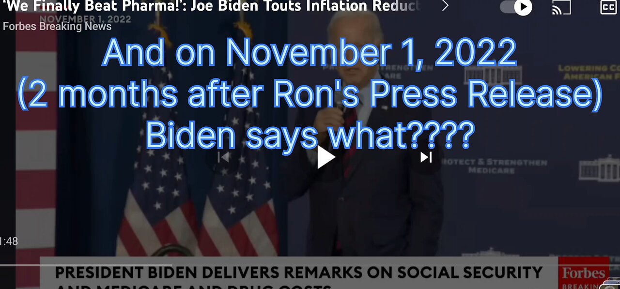 Did Joe Biden "beat Pharma" on November 1, 2022 as professed?