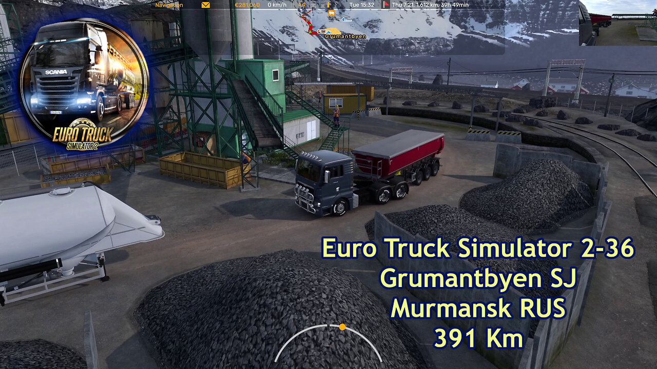 Euro Truck Simulator 2-36, Grumantbyen SJ, Murmansk RUS, 391 Km