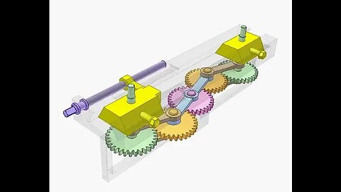 2032 Gear and twin slider crank mechanism 1