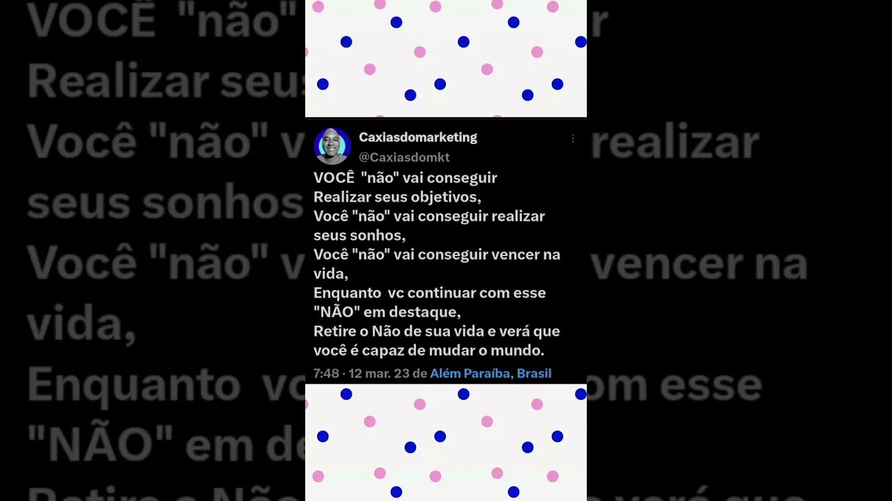 motivação do dia, tire o não