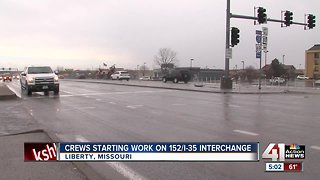 Crews starting work on 152/I-35 interchange