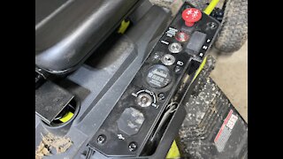 RYobi 38 inch 100 Ah Battery Electric Rear Engine Ride on Mower Controls Explained Manual How Too