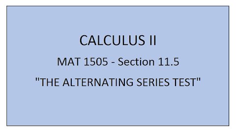 MAT 1505 - Section 11.5