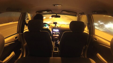 Crazy Night Time Car Ride Video in Time Lapse Mode