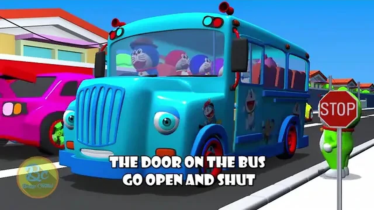 Doraemon Wheels On The Bus Nursery Rhymes and Kids Song 3D