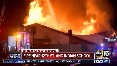 Large fire breaks out near 12th Street and Indian School Road