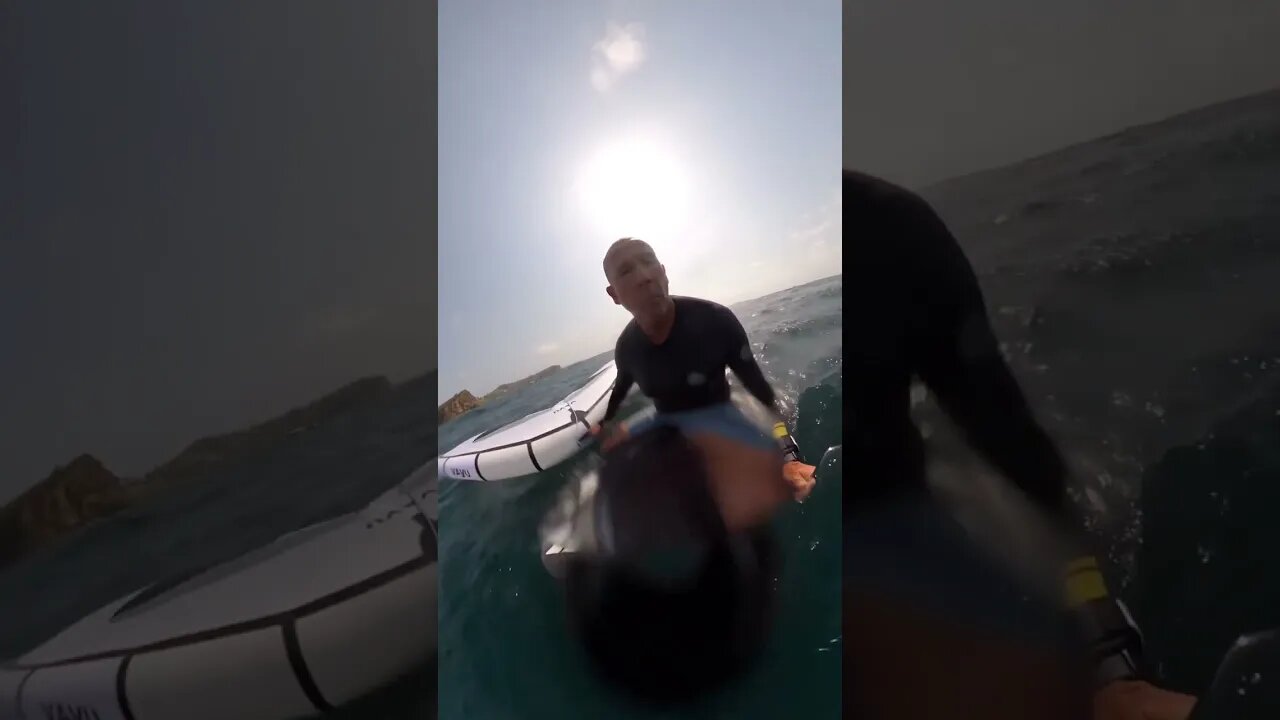 Footage recorded by Jason Breen shows the moment a whale emerges from the water