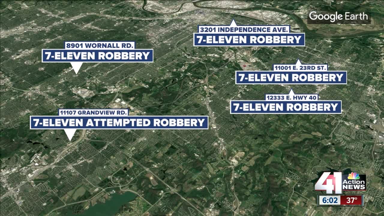 Police investigate series of robberies at 7-Elevens in Kansas City, Independence