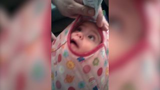 Precious Baby Girl Gets Stuck In Her Play Table Seat