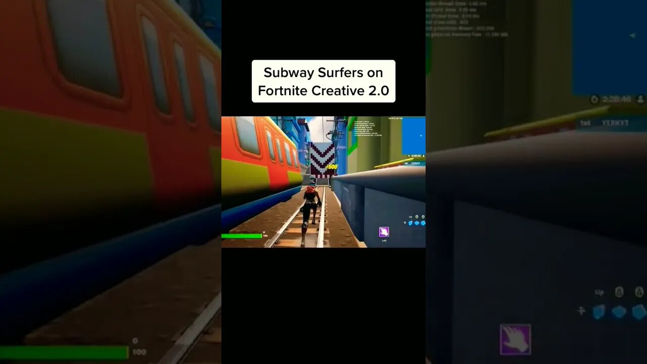 subway surfers no fortnite creative 2.0!!!!!!😱😱😱#viral #fortnite #shorts #subwaysurfers