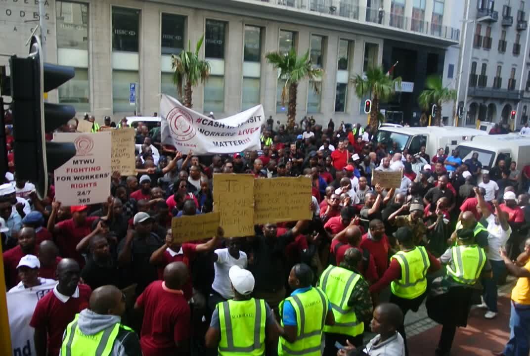 Cash-in-transit industry members take their demands to WCape provincial parliament (srF)