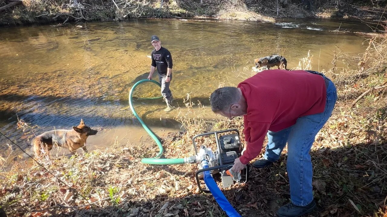 Drought forces us to get a gas powered water pump