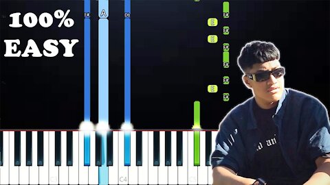 Jawsh 685 - Laxed (100% Easy Piano Tutorial)
