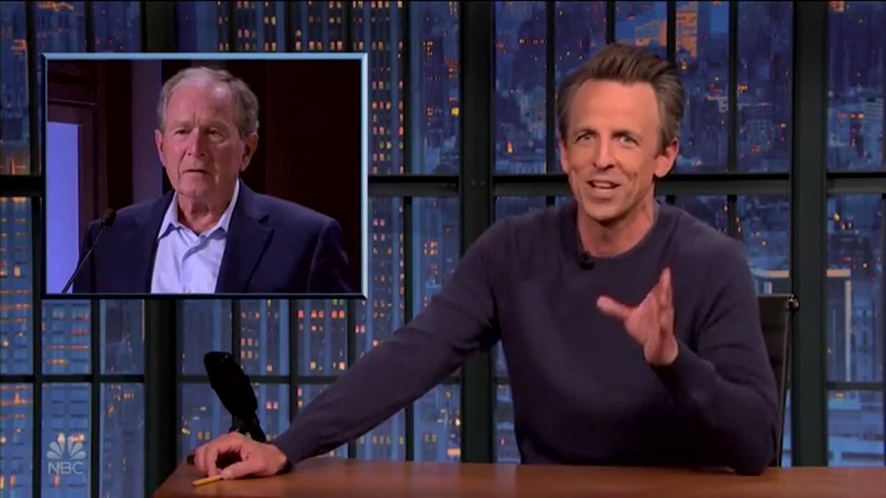 Meyers: Bush'S Gaffe On Iraq War Was Designed To Melt The Brains Of People Who Were Alive In 2003