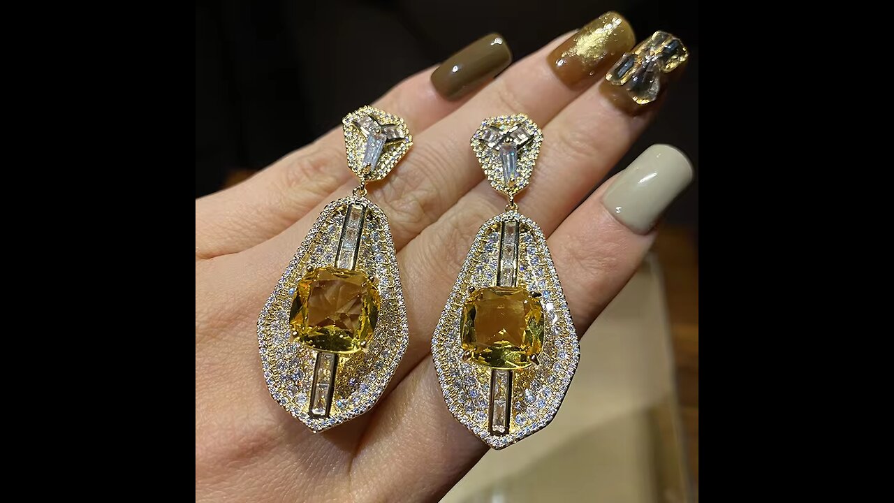 Evening Dress Topaz Exquisite Luxury Earrings for Women