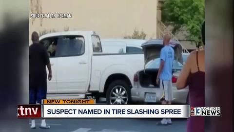 Suspect named in tire slashing spree