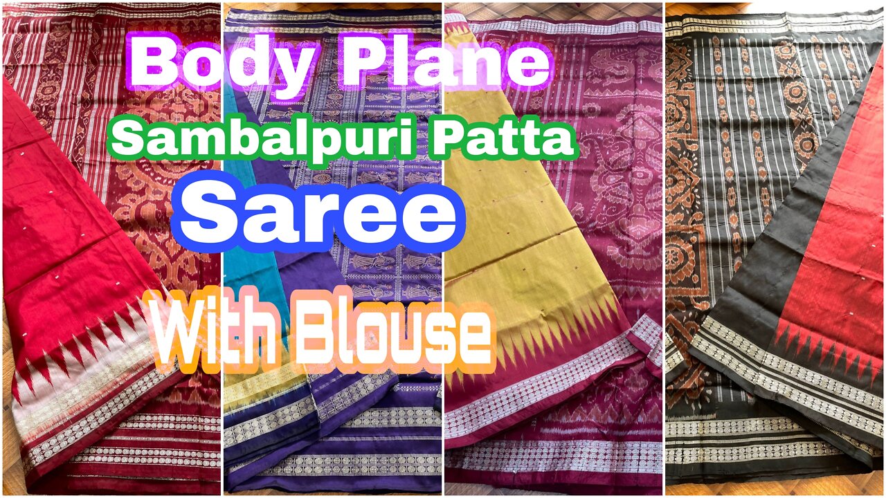 Sambalpuri Body Plane Patta Saree with Blouse By Sudam Meher