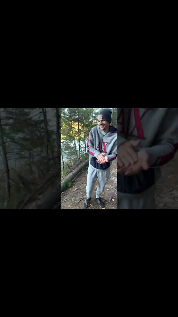 Hiking Down by a River in the Fall