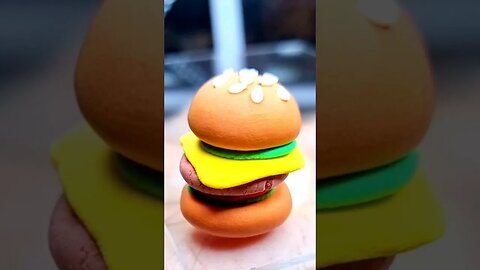 DIY How to make polymer clay burger😍 #shorts #polymerclay #diy #miniature #creativeart