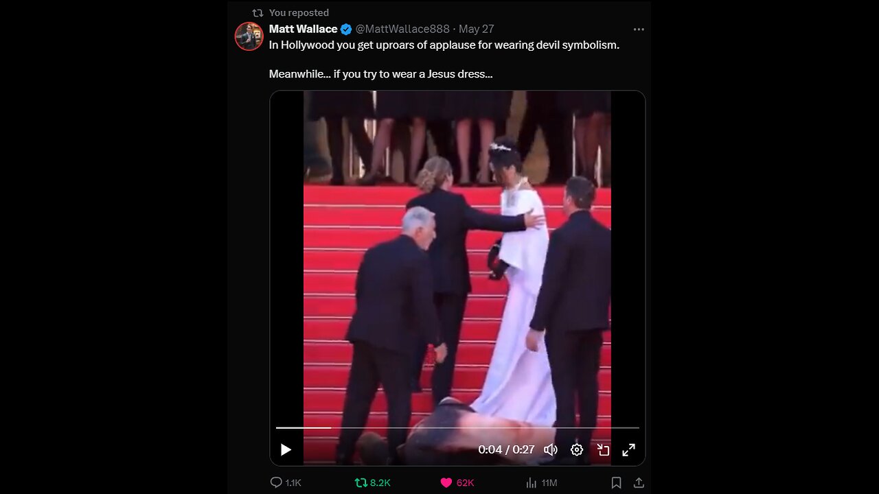 In Hollywood you get uproars of applause for wearing devil symbolism.