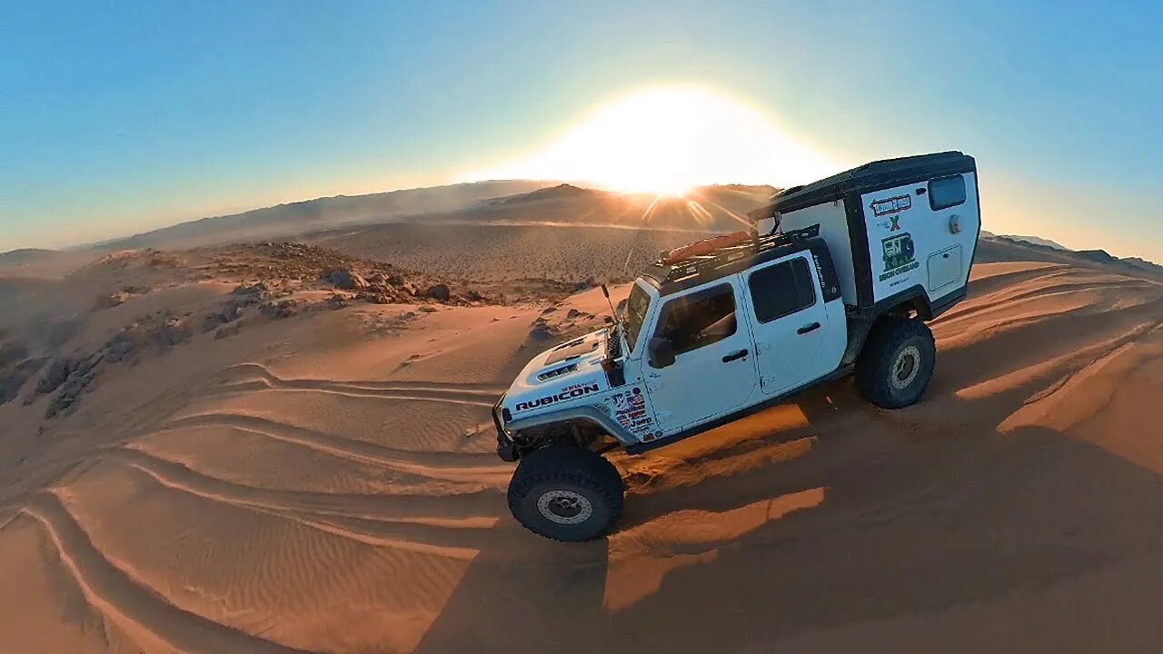 CRAZY SAND DUNE Driving in my Jeep Truck Camper Home on Wheels