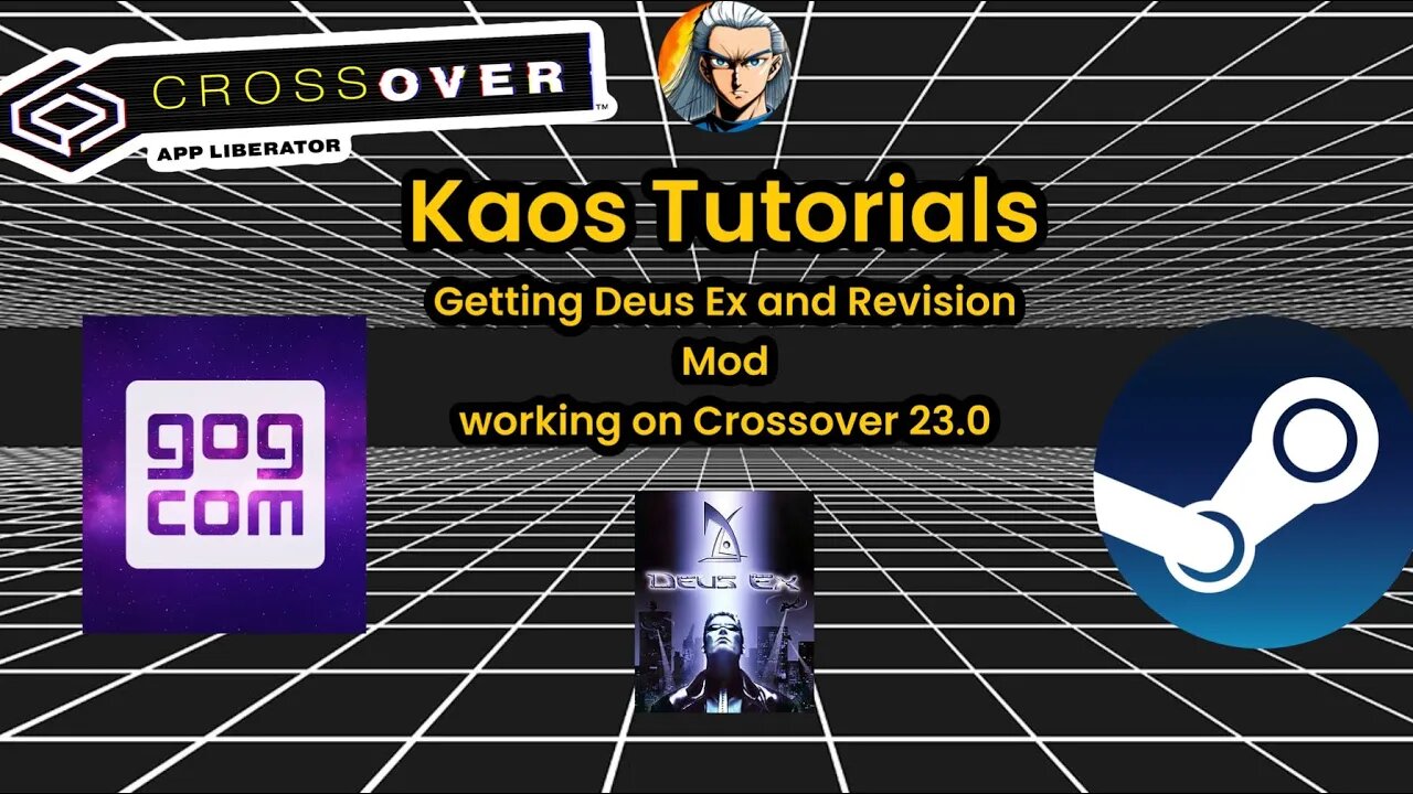 Kaos Tutorials: Deus Ex and Revision mod using GOG.com and Steam on @Codeweavers Crossover 23.0