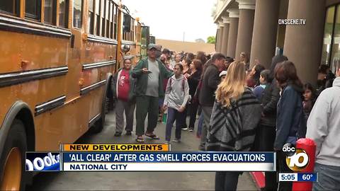 'All clear' after gas smell forces evacuations