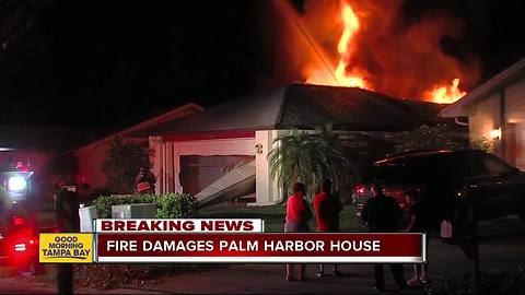 Overnight fire damages home in Palm Harbor