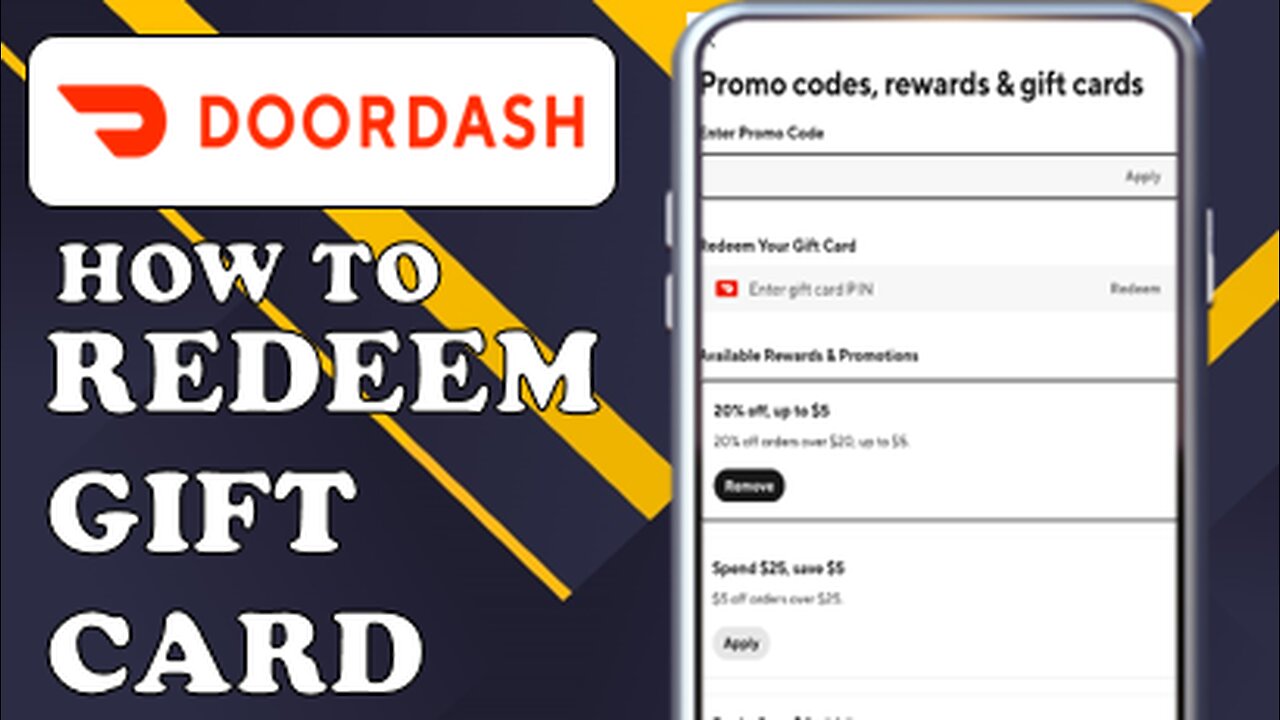 HOW TO REDEEM GIFT CARD ON DOORDASH