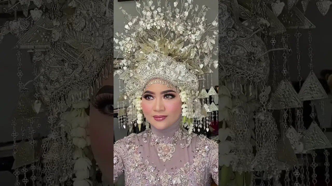 Cantik Sekali ! Pengantin Memakai Sunting Adat PALEMBANG INDONESIA #shorts #short #shortvideo