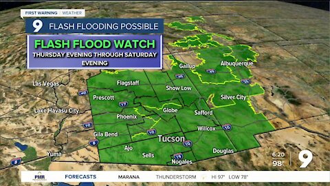 Flash Flood Watches go into effect Thursday Evening