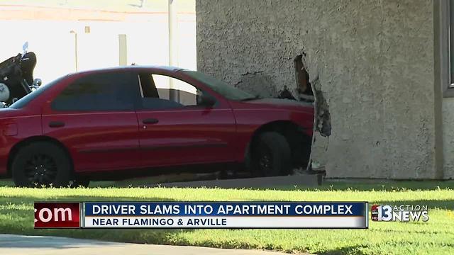 Car drives into Las Vegas apartment complex