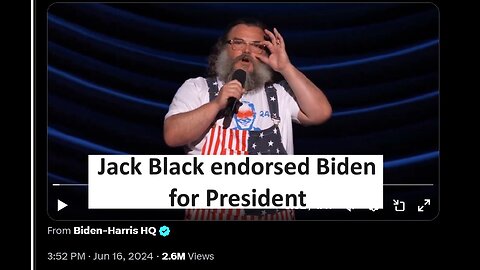 Jack Black endorsed Biden in video, about 50% favor it