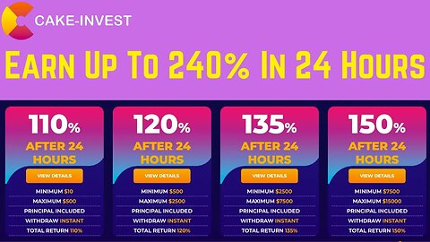 Cake Invest 24 Hour Degen Play | Earn Up To 240% With Cake Invest 🔥