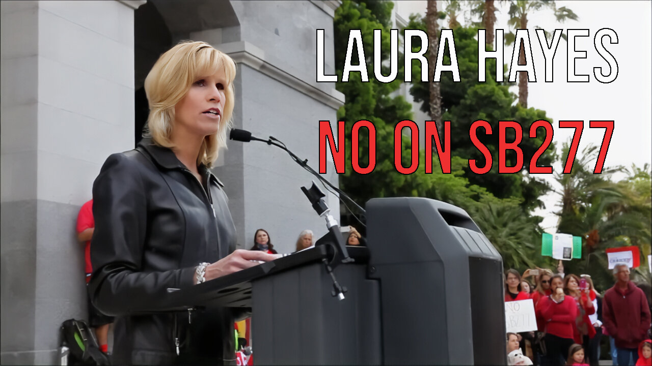 Laura Hayes NO ON SB277 speech Sacramento at The Capitol on April 8, 2015