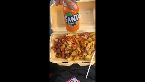 Chicken Donner meat and chips