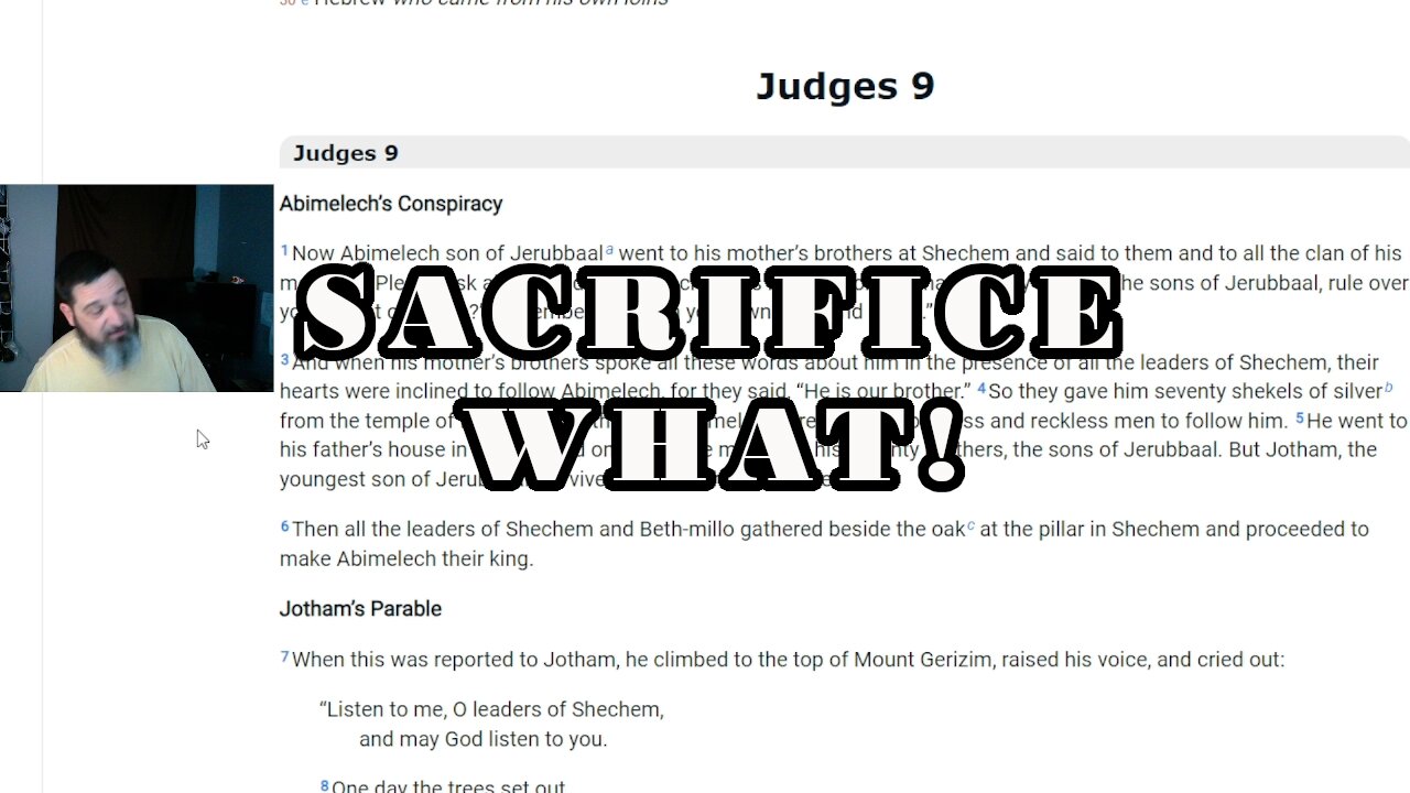 The Fate of Gideon's Sons and a Horrible Sacrifice Judges 9-12