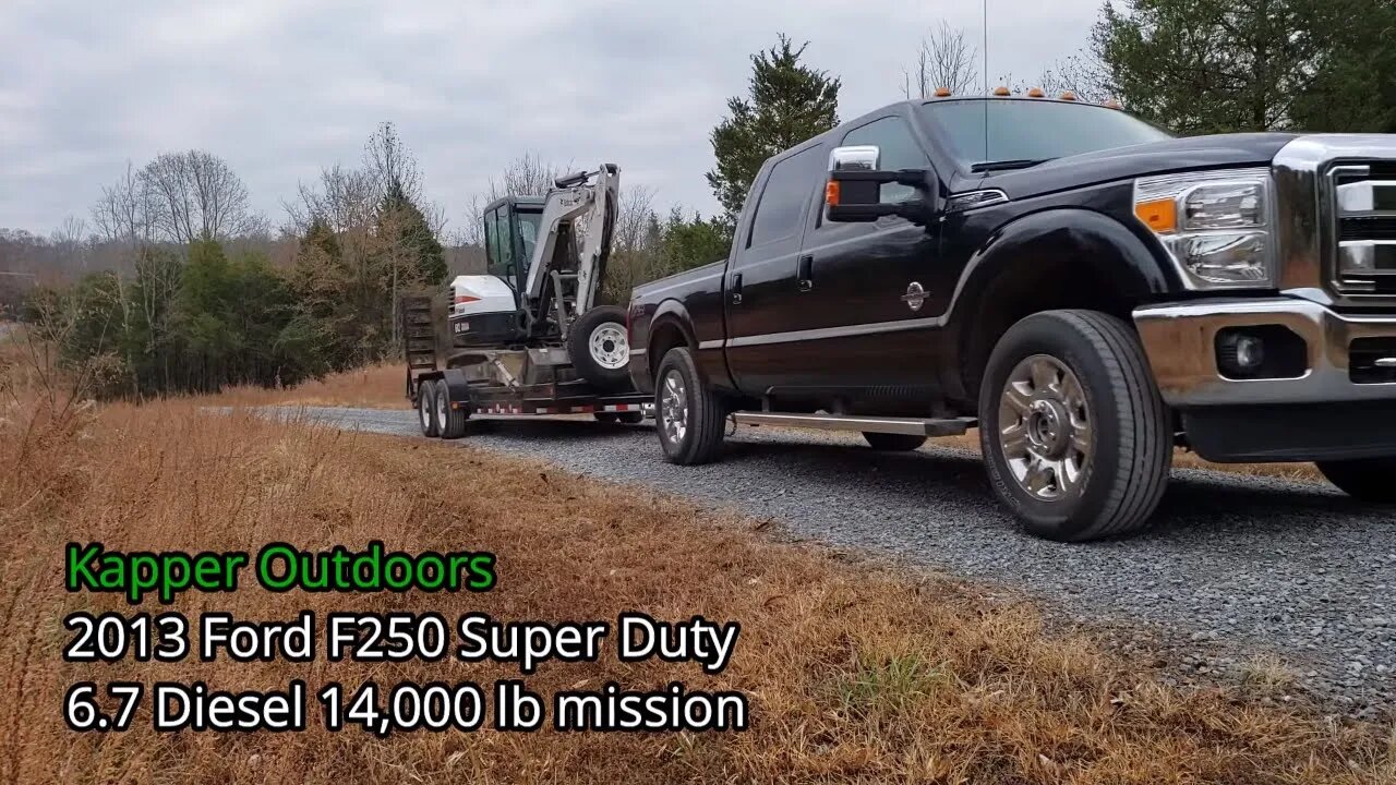 Ford F250 Super Duty 6.7 Diesel hauling 14,000 lbs hilly terrain