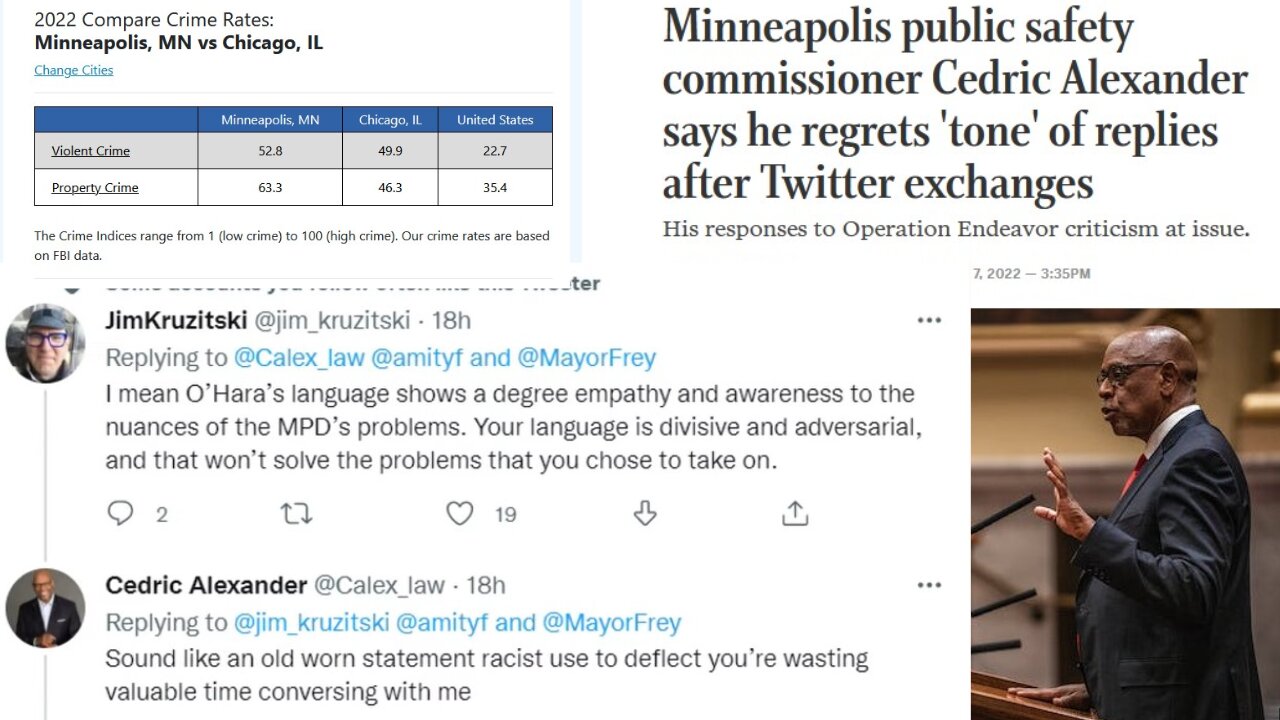 Mpls public safety commissioner Cedric Alexander says he regrets 'tone' of replies on Twitter