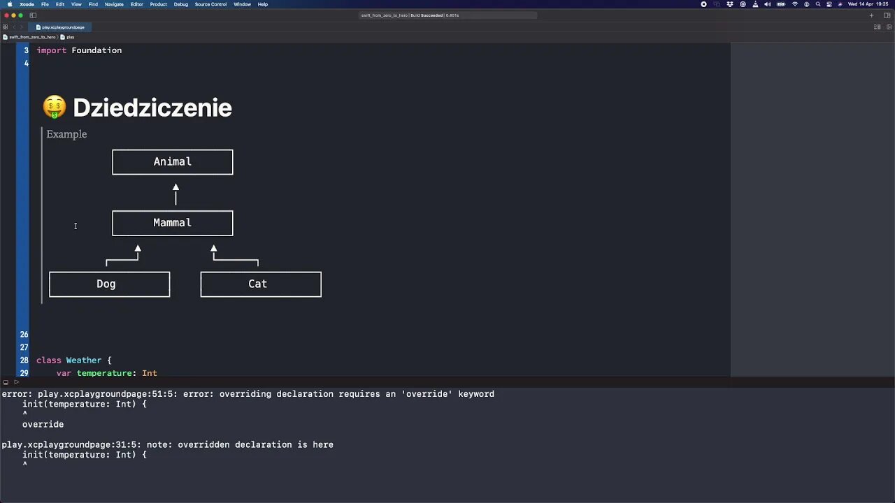 Swift od zera do bohatera! Klasy - Dziedziczenie - nadpisywanie metod