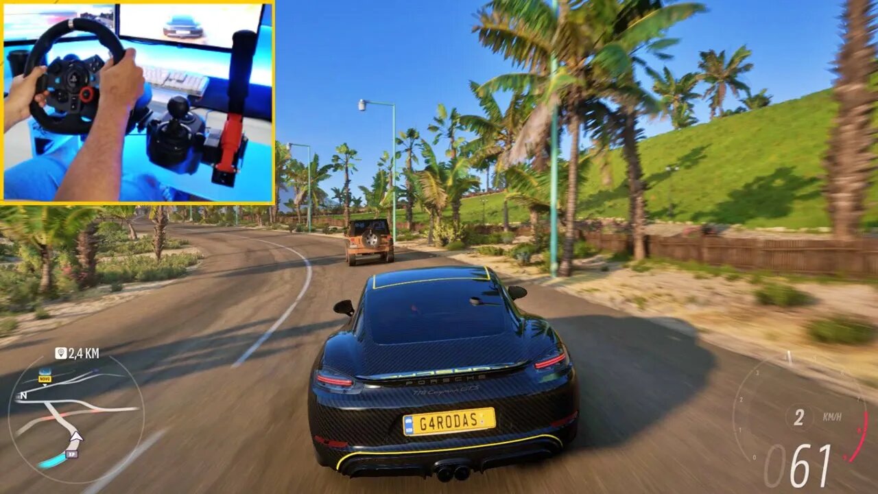 DRIVING PORSCHE 718 CAYMAN GTS - FORZA HORIZON 5 GAMEPLAY - Steering Wheel + Shifter G29