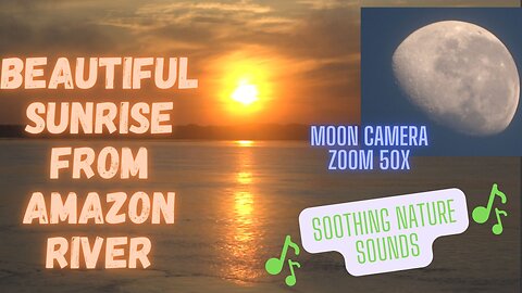 🎵Relaxing sounds from the Amazon Rainforest🎵 Beautiful Sunrise & Moon closeup from Amazon River☀️🌙🌴