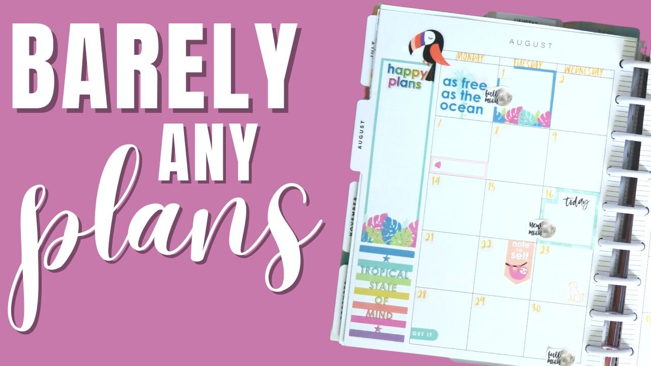 August Monthly Plan With Me - Happy Planner Pastel Tropics Decorating Monthly Layout