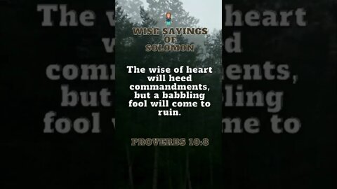 Wise Sayings of Solomon | Proverbs 10:8