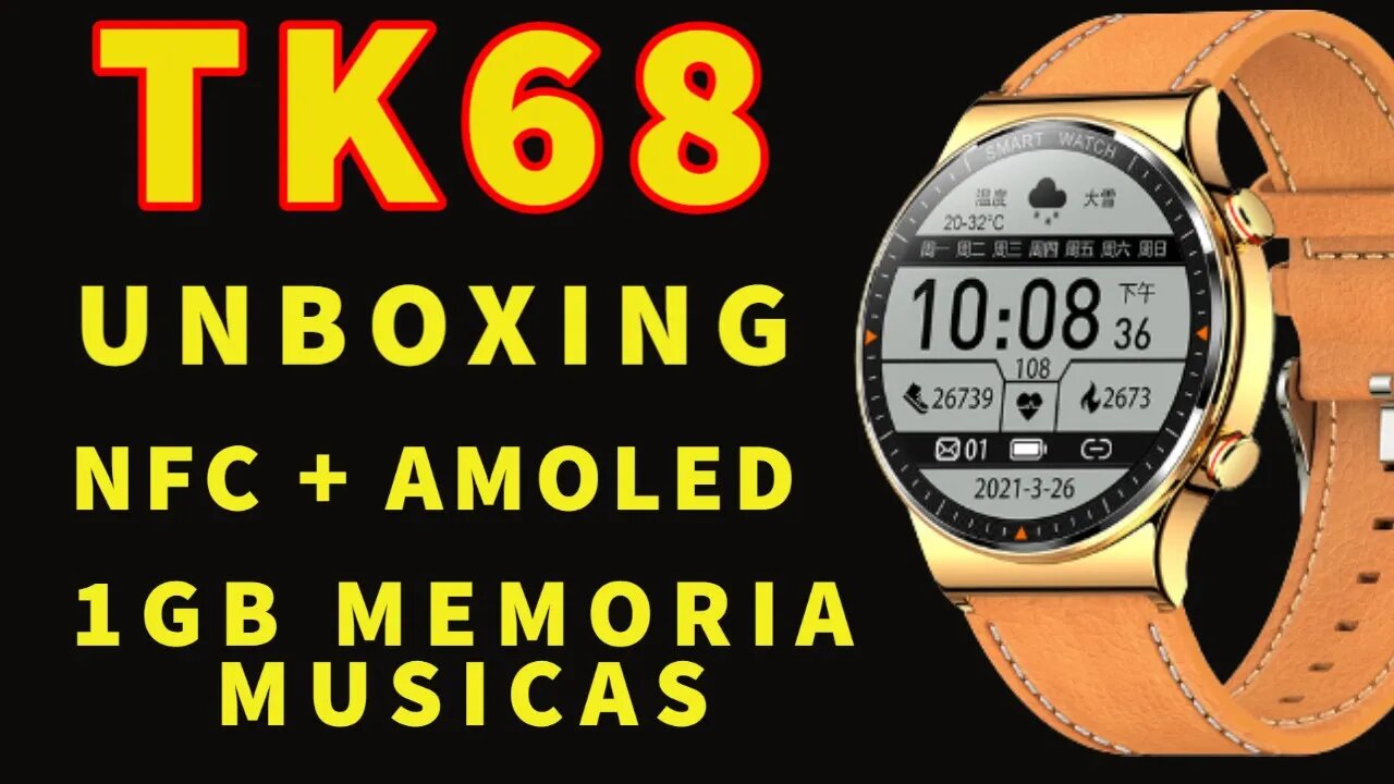 TK68 relógio inteligente 1GB Música 400mah battery amoled smart watch pk dt3 dt4 hw28 hw66