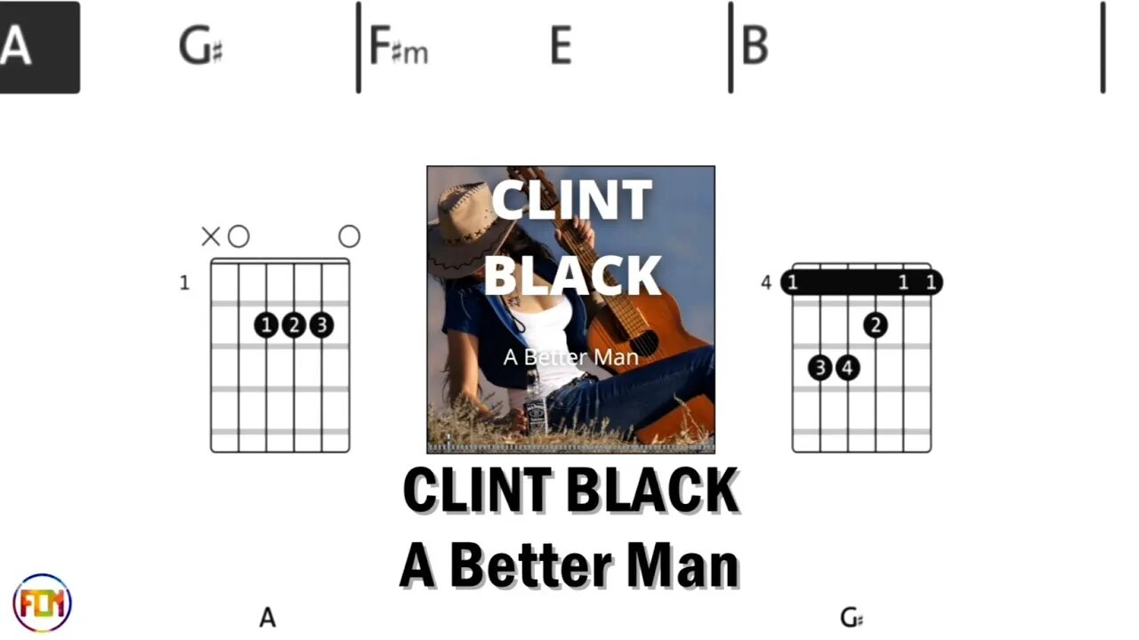 CLINT BLACK A Better Man FCN GUITAR CHORDS & LYRICS