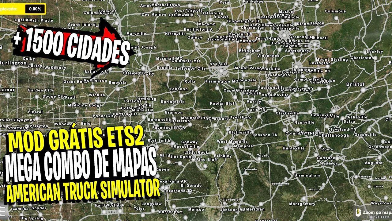 ▶️ATS 1.44 MEGA COMBO DE MAPAS COM MAIS DE 1500 CIDADES AMERICAN TRUCK SIMULATOR 1.44